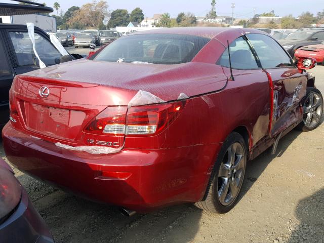 JTHFE2C29A2504233 - 2010 LEXUS IS 350 RED photo 4