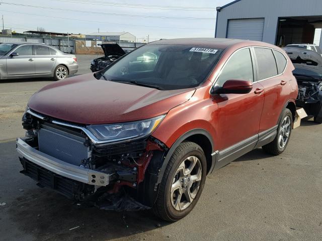 2HKRW2H86JH651679 - 2018 HONDA CR-V EXL RED photo 2