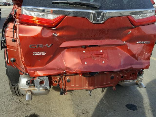 2HKRW2H86JH651679 - 2018 HONDA CR-V EXL RED photo 9