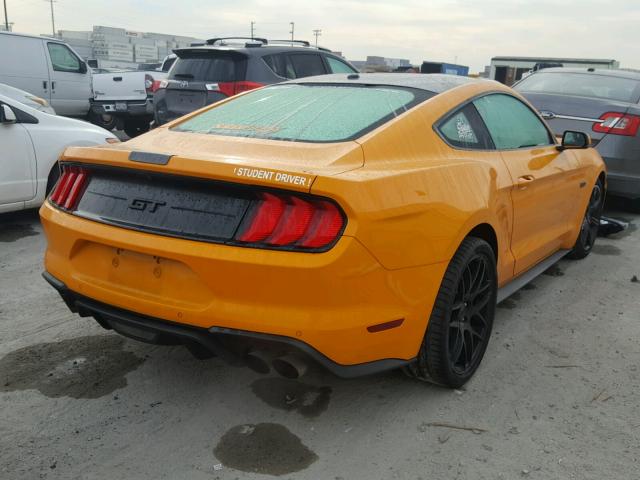 1FA6P8CF7J5138195 - 2018 FORD MUSTANG GT YELLOW photo 4