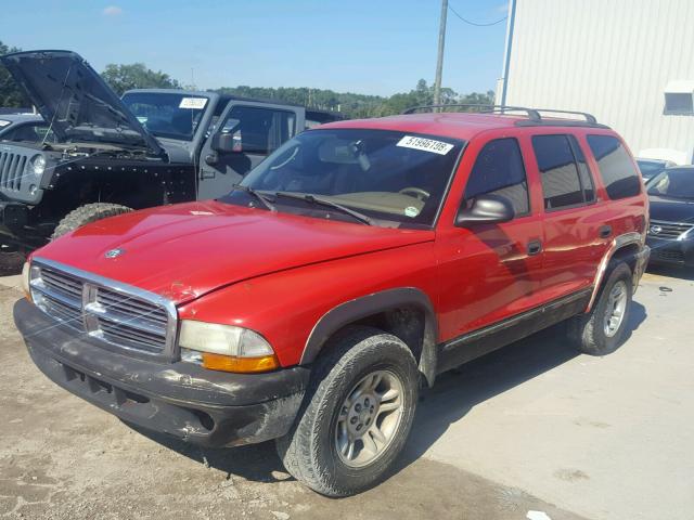 1B4HR48N22F201962 - 2002 DODGE DURANGO SL RED photo 2