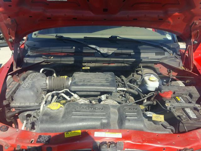 1B4HR48N22F201962 - 2002 DODGE DURANGO SL RED photo 7