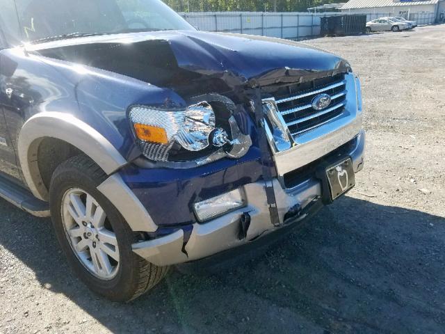 1FMEU74868UA00801 - 2008 FORD EXPLORER E BLUE photo 9