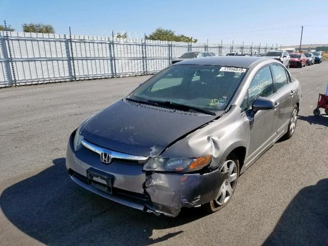 2HGFA16558H315868 - 2008 HONDA CIVIC LX GRAY photo 2