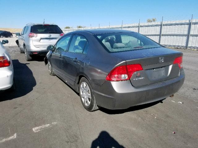 2HGFA16558H315868 - 2008 HONDA CIVIC LX GRAY photo 3