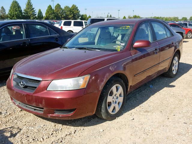 5NPET46C88H342901 - 2008 HYUNDAI SONATA GLS MAROON photo 2