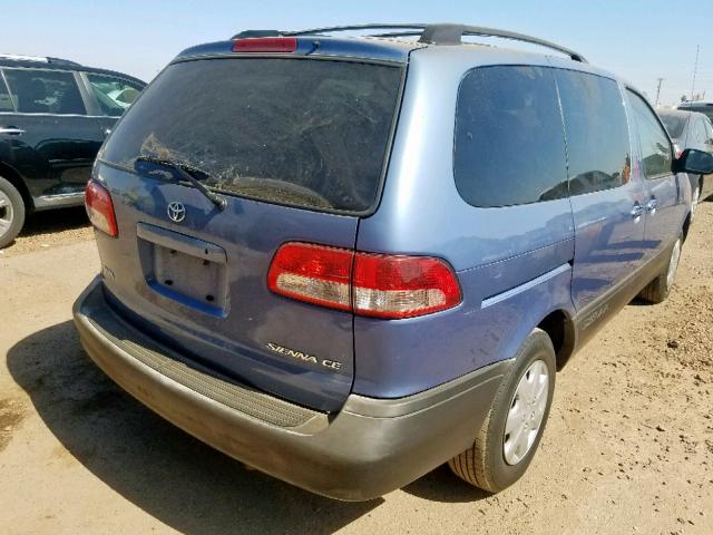 4T3ZF19C23U533363 - 2003 TOYOTA SIENNA BLUE photo 4