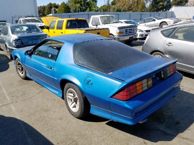 1G1FP23TXNL143432 - 1992 CHEVROLET CAMARO RS BLUE photo 3