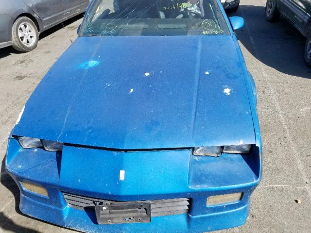 1G1FP23TXNL143432 - 1992 CHEVROLET CAMARO RS BLUE photo 7