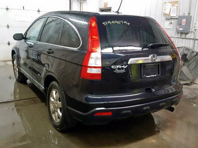 JHLRE48768C074876 - 2008 HONDA CR-V EXL BLACK photo 3