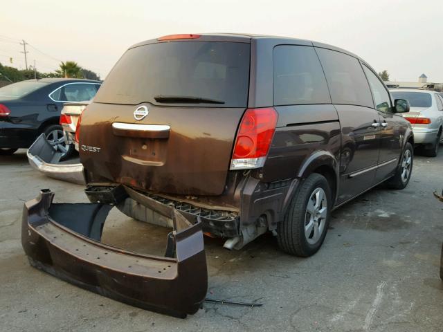 5N1BV28U37N133549 - 2007 NISSAN QUEST S MAROON photo 4