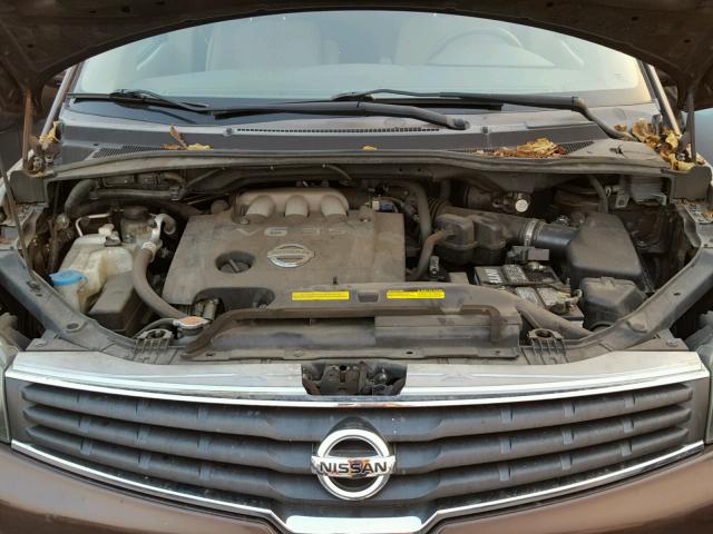 5N1BV28U37N133549 - 2007 NISSAN QUEST S MAROON photo 7