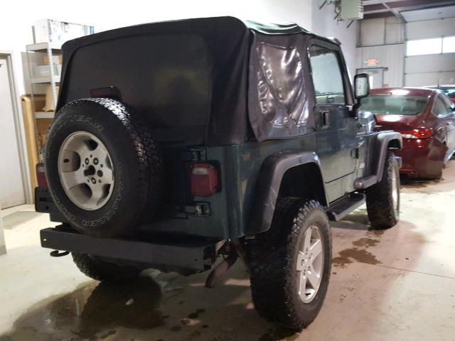 1J4FA49S1YP784432 - 2000 JEEP WRANGLER / GREEN photo 4