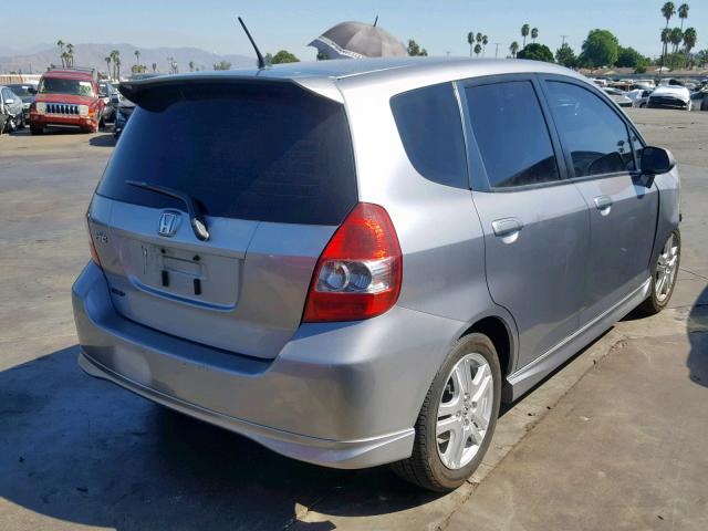 JHMGD38617S065093 - 2007 HONDA FIT S SILVER photo 4