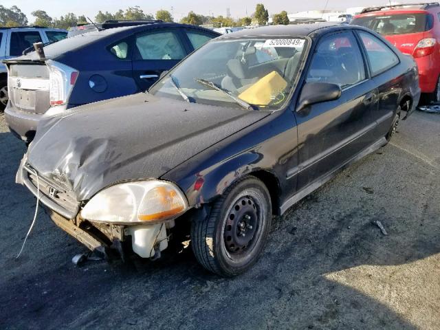 1HGEJ6122WL086295 - 1998 HONDA CIVIC DX BLACK photo 1