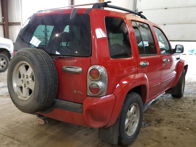 1J4GL58KX3W712116 - 2003 JEEP LIBERTY LI RED photo 4