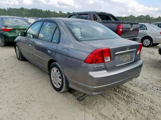 2HGES16695H540498 - 2005 HONDA CIVIC LX GRAY photo 3