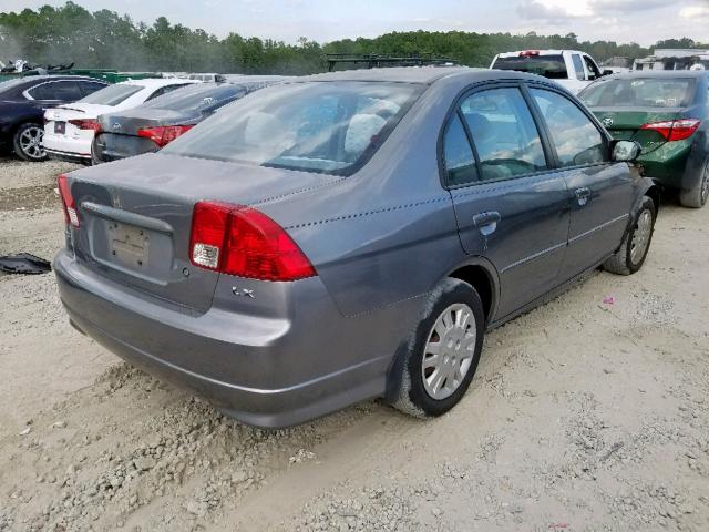 2HGES16695H540498 - 2005 HONDA CIVIC LX GRAY photo 4