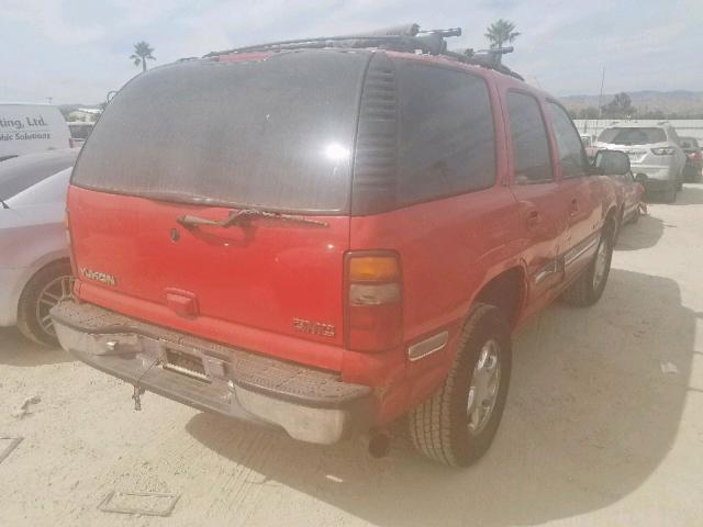 1GKEK13T21J177970 - 2001 GMC YUKON RED photo 4