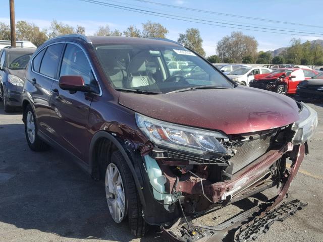 2HKRM3H79FH516996 - 2015 HONDA CR-V EXL BURGUNDY photo 1