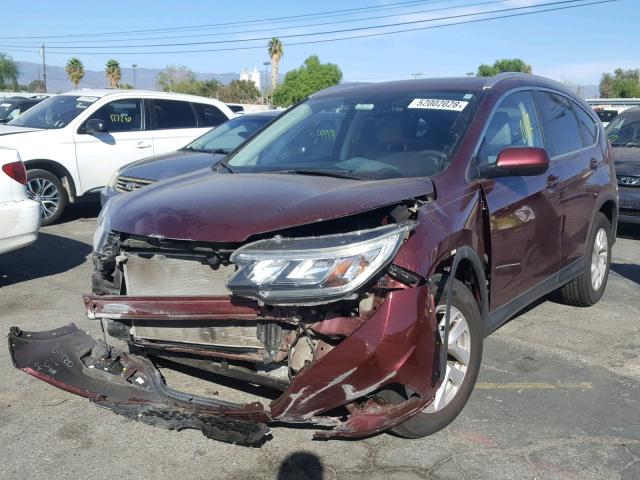 2HKRM3H79FH516996 - 2015 HONDA CR-V EXL BURGUNDY photo 2