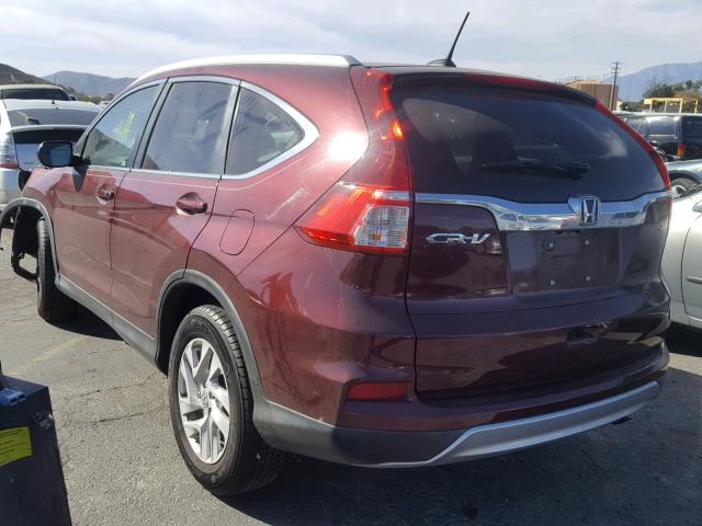 2HKRM3H79FH516996 - 2015 HONDA CR-V EXL BURGUNDY photo 3