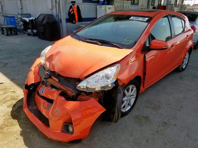 JTDKDTB32C1016382 - 2012 TOYOTA PRIUS C ORANGE photo 2