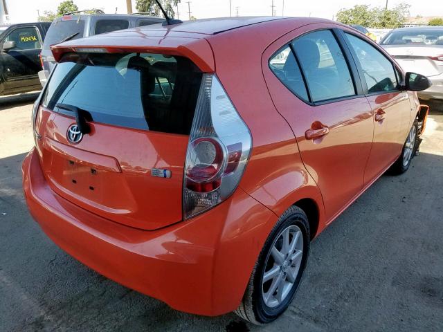 JTDKDTB32C1016382 - 2012 TOYOTA PRIUS C ORANGE photo 4