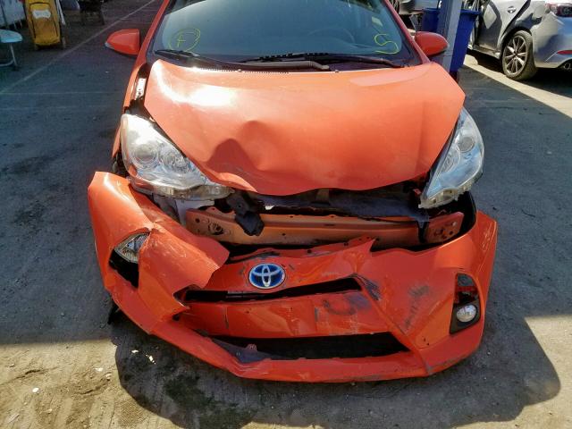 JTDKDTB32C1016382 - 2012 TOYOTA PRIUS C ORANGE photo 9