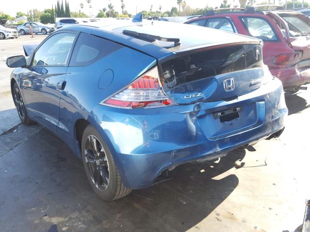 JHMZF1D49ES002025 - 2014 HONDA CR-Z BLUE photo 3