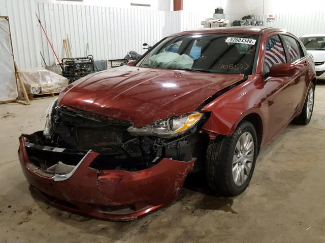 1C3CCBAB0EN208572 - 2014 CHRYSLER 200 LX MAROON photo 2