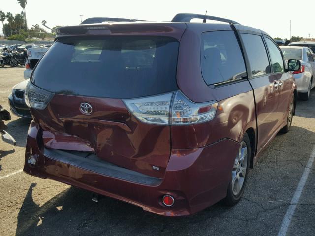 5TDXK3DC6DS393813 - 2013 TOYOTA SIENNA SPO BURGUNDY photo 4