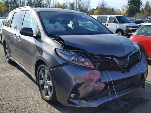 5TDXZ3DC5JS925463 - 2018 TOYOTA SIENNA SE GRAY photo 1