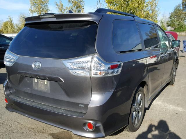 5TDXZ3DC5JS925463 - 2018 TOYOTA SIENNA SE GRAY photo 4