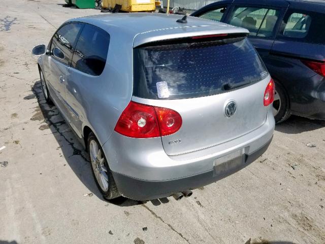 WVWFV71K17W118456 - 2007 VOLKSWAGEN NEW GTI FA SILVER photo 3