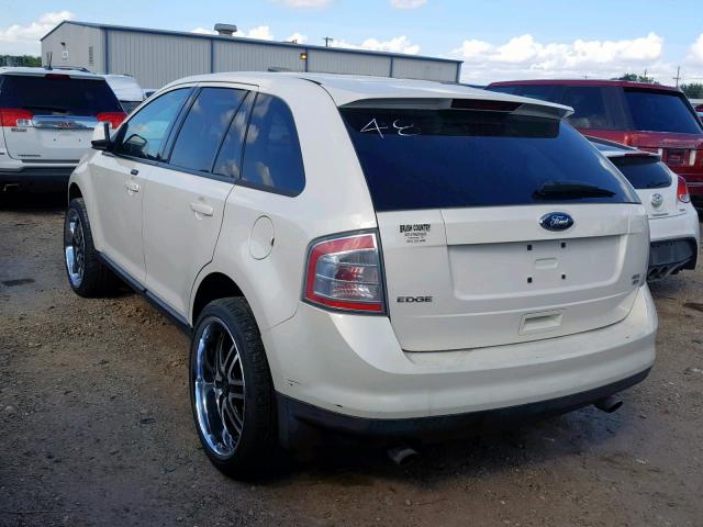 2FMDK48C28BB18042 - 2008 FORD EDGE SEL WHITE photo 3