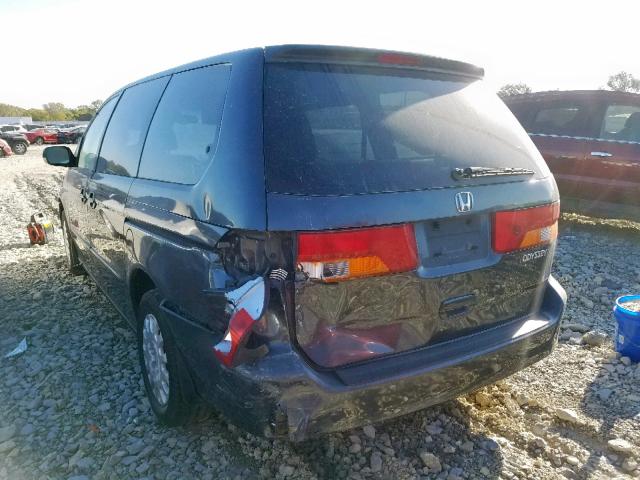 5FNRL185X4B138088 - 2004 HONDA ODYSSEY LX BLUE photo 3