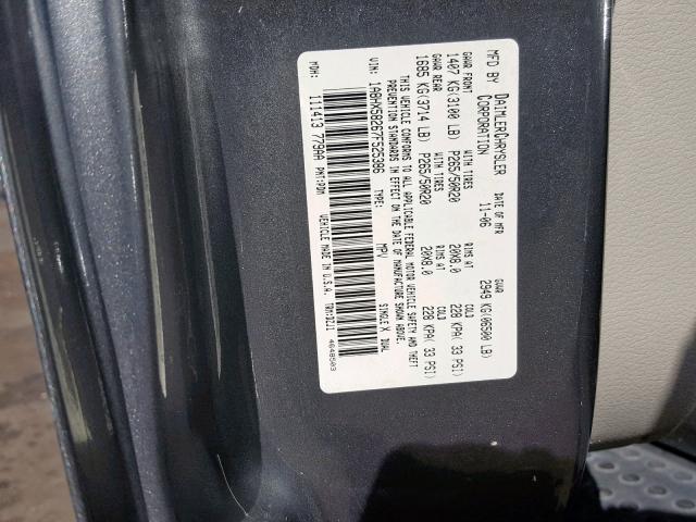 1A8HX58267F525386 - 2007 CHRYSLER ASPEN LIMI GRAY photo 10