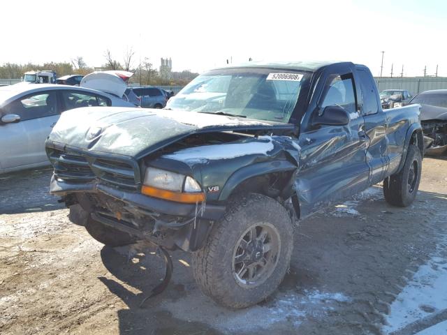 1B7GG22Y2XS256275 - 1999 DODGE DAKOTA GREEN photo 2