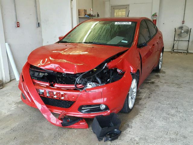 1C3CDFBH3DD648930 - 2013 DODGE DART SXT RED photo 2