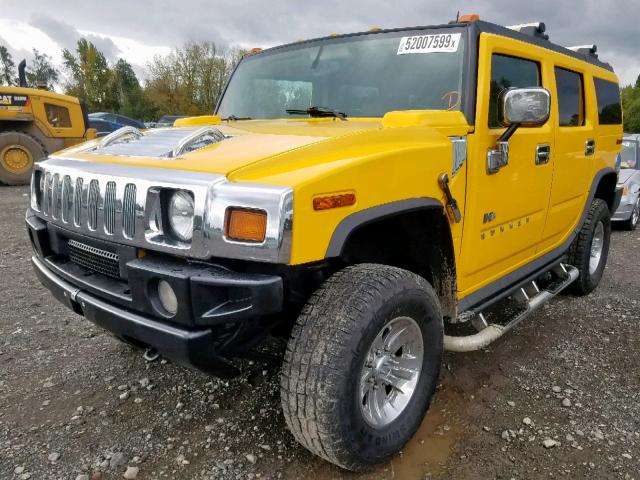 5GRGN23U63H141038 - 2003 HUMMER H2 YELLOW photo 2