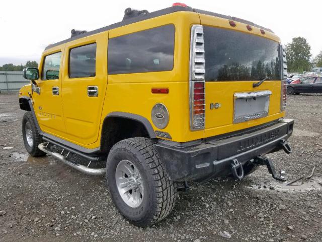 5GRGN23U63H141038 - 2003 HUMMER H2 YELLOW photo 3