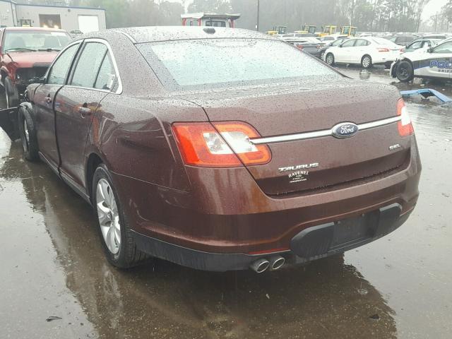 1FAHP2EW9AG138593 - 2010 FORD TAURUS SEL MAROON photo 3