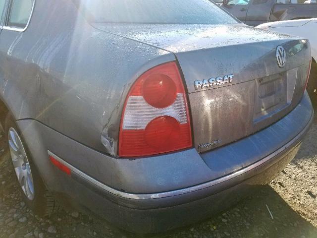 WVWPD63B33P435559 - 2003 VOLKSWAGEN PASSAT GLS GRAY photo 9