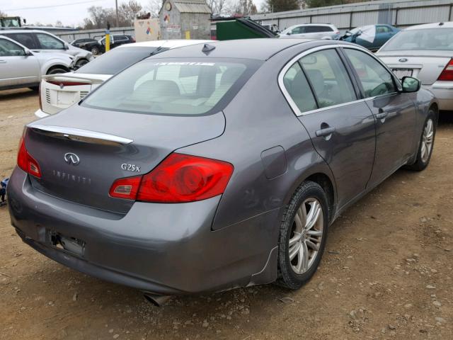 JN1DV6AR2BM652488 - 2011 INFINITI G25 GRAY photo 4