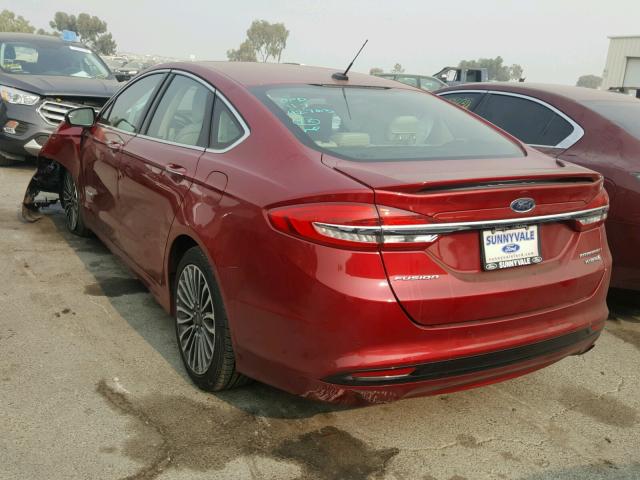 3FA6P0RU0HR370894 - 2017 FORD FUSION TIT RED photo 3