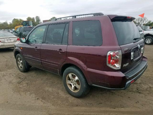 5FNYF18348B026992 - 2008 HONDA PILOT SE BURGUNDY photo 3