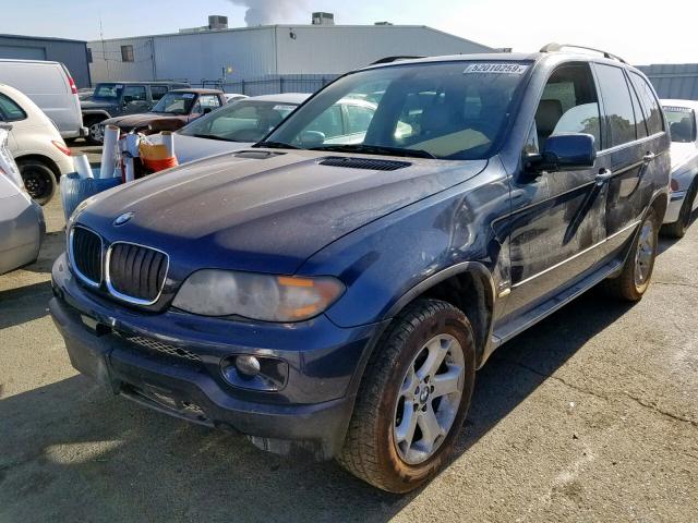 5UXFA13505LY14027 - 2005 BMW X5 3.0I BLUE photo 2