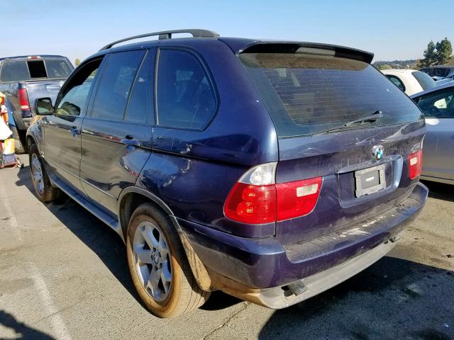 5UXFA13505LY14027 - 2005 BMW X5 3.0I BLUE photo 3