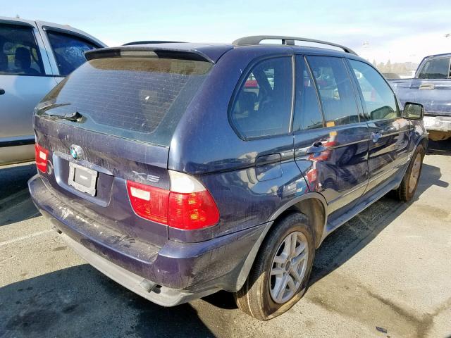 5UXFA13505LY14027 - 2005 BMW X5 3.0I BLUE photo 4